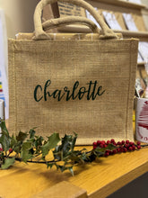 Load image into Gallery viewer, Personalised/Celebration Jute Sparkle Gift Bag
