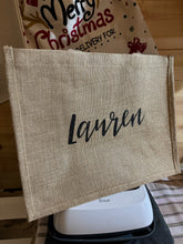 Load image into Gallery viewer, Personalised/Celebration Jute Sparkle Gift Bag
