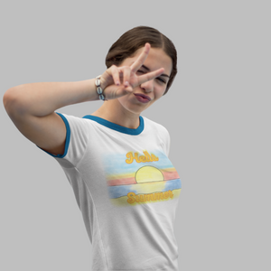'Hello Summer' Ringer Tee