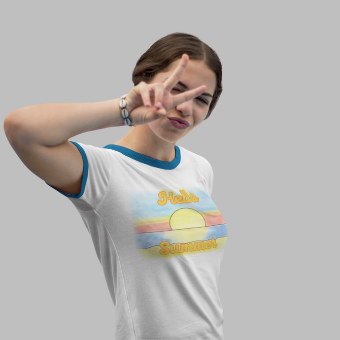 'Hello Summer' Ringer Tee