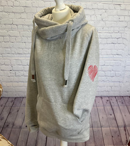 'Heart on my sleeve' Cross-neck hoodie - Pre-order