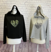 Load image into Gallery viewer, &#39;Heart&#39; Cross Back Cropped Hoodie

